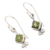 Peridot dangle earrings, 'Adorable Fortune' - Sterling Silver Dangle Earrings with Faceted Peridot Stones
