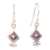 Amethyst dangle earrings, 'Adorable Wisdom' - Sterling Silver Dangle Earrings with Faceted Amethyst Stones