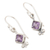 Amethyst dangle earrings, 'Adorable Wisdom' - Sterling Silver Dangle Earrings with Faceted Amethyst Stones