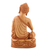 Wood world peace sculpture, 'Buddha in Peace' - World Peace Project Wood Sculpture Hand-Carved in India