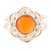 Carnelian cocktail ring, 'Evening Lotus' - Faceted Two-Carat Carnelian Lotus Cocktail Ring from India thumbail