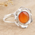 Carnelian cocktail ring, 'Evening Lotus' - Faceted Two-Carat Carnelian Lotus Cocktail Ring from India (image 2b) thumbail