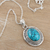 Reconstituted turquoise pendant necklace, 'Bright Allure' - Reconstituted Turquoise and Sterling Silver Pendant Necklace