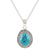 Reconstituted turquoise pendant necklace, 'Bright Allure' - Reconstituted Turquoise and Sterling Silver Pendant Necklace