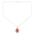 Halskette mit Onyx-Anhänger - Halskette mit Anhänger aus rotem Onyx und Sterlingsilber aus Indien