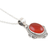 Onyx pendant necklace, 'Crimson Love' - Red Onyx and Sterling Silver Pendant Necklace from India