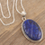 Lapis lazuli pendant necklace, 'Leaf Delight' - Lapis Lazuli and Sterling Silver Pendant Necklace from India