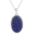 Lapis lazuli pendant necklace, 'Leaf Delight' - Lapis Lazuli and Sterling Silver Pendant Necklace from India