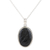 Onyx pendant necklace, 'Leaf Rapture' - Sterling Silver Pendant Necklace with Black Onyx from India