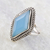 Chalcedony single stone ring, 'Blue Diamond' - Sterling Silver Blue Chalcedony Faceted Single Stone Ring