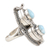 Larimar locket ring, 'Peace Treasure' - Sterling Silver Locket Ring with Natural Larimar Stones