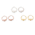 Sterling silver and gold-plated hoop earrings, 'Glamour Seasons' (set of 3) - Set of 3 14k Gold-Plated and Sterling Silver Hoop Earrings (image 2c) thumbail