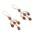 Gold-plated garnet chandelier earrings, 'Crimson Palace' - 14k Gold-Plated Chandelier Earrings with Natural Garnet Gems (image 2b) thumbail