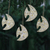 Beaded wood ornaments, 'Shiny Ocean' (set of 4) - Set of 4 Handmade Beaded Wood Fish Ornaments with Jute Cords
