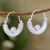 Rainbow moonstone half-hoop earrings, 'Misty Cradle' - Sterling Silver Half-Hoop Earrings with Rainbow Moonstones (image 2) thumbail