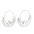 Rainbow moonstone half-hoop earrings, 'Misty Cradle' - Sterling Silver Half-Hoop Earrings with Rainbow Moonstones thumbail