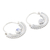 Rainbow moonstone half-hoop earrings, 'Misty Cradle' - Sterling Silver Half-Hoop Earrings with Rainbow Moonstones (image 2b) thumbail