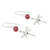 Garnet dangle earrings, 'Dragonfly Fantasy in Red' - Garnet and Sterling Silver Dangle Earrings of Dragonflies (image 2c) thumbail