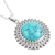 Reconstituted turquoise pendant necklace, 'Glam and Chic' - Reconstituted Turquoise and Sterling Silver Pendant Necklace
