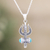 Reconstituted turquoise pendant necklace, 'Shiva’s Trishul' - Reconstituted Turquoise Pendant Necklace of Shiva’s Trishul (image 2) thumbail