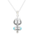 Reconstituted turquoise pendant necklace, 'Shiva’s Trishul' - Reconstituted Turquoise Pendant Necklace of Shiva’s Trishul thumbail