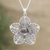 Labradorite pendant necklace, 'Floral Attraction' - Sterling Silver Flower Pendant Necklace with Labradorite (image 2) thumbail