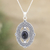 Onyx pendant necklace, 'Night Enchantment' - Onyx and Sterling Silver Pendant Necklace Crafted in India (image 2) thumbail