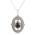 Onyx pendant necklace, 'Night Enchantment' - Onyx and Sterling Silver Pendant Necklace Crafted in India thumbail