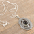 Onyx pendant necklace, 'Night Enchantment' - Onyx and Sterling Silver Pendant Necklace Crafted in India (image 2b) thumbail