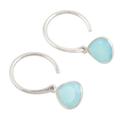Chalcedony dangle earrings, 'Drop Dead Gorgeous' - Sterling Silver Dangle Earrings with Chalcedony Gemstones