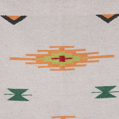 Wollteppich, (3x5) - Handgewebter Teppich aus brauner Wolle mit geometrischem Muster (3x5)