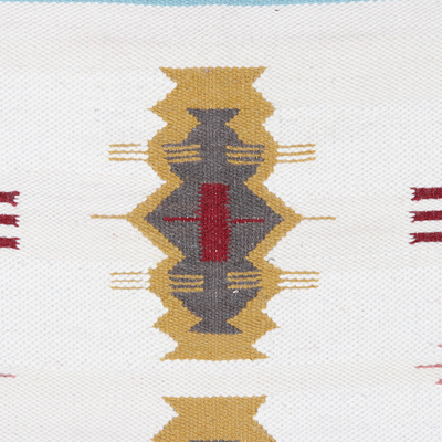 Wool area rug, 'Geometric Tenderness' (3x5) - Handloomed Wool Area Rug with Geometric Motifs (3x5)