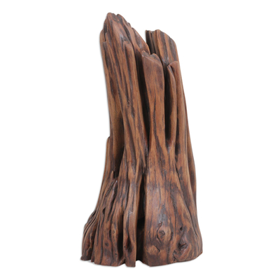 Skulptur aus recyceltem Holz - Handgefertigte Skulptur, hergestellt in Indien aus Sal-Holz