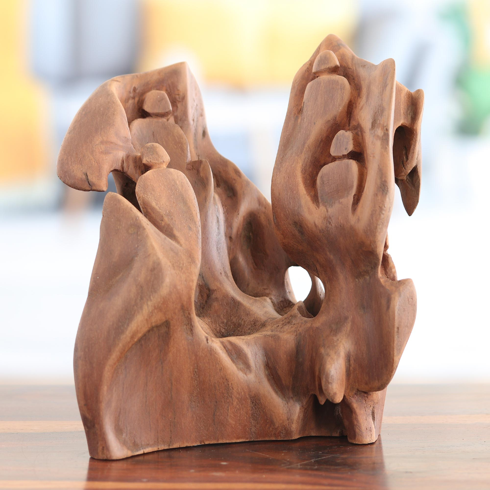  NOVICA Thinking of You Wood Sculpture : Home & Kitchen