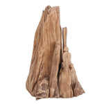 Reclaimed wood sculpture, 'Mountain Prayers II' - Hand-Carved Reclaimed Teak Wood Sculpture Made in India