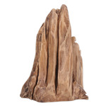 Reclaimed wood sculpture, 'Mountain Prayers II' - Hand-Carved Reclaimed Teak Wood Sculpture Made in India