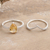 Cubic zirconia and citrine stacking rings, 'Success Diadem' (set of 2) - One-Carat Faceted Citrine Stacking Rings (Set of 2)