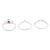 Cubic zirconia and amethyst stacking rings, 'Wisdom Crown' (set of 3) - Stacking Rings with Cubic Zirconia and Amethyst (Set of 3)