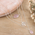 Rose quartz strand pendant necklace, 'Unconditional Nature' - Sterling Silver 3-Strand Pendant Necklace with Rose Quartz (image 2) thumbail