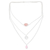 Rose quartz strand pendant necklace, 'Unconditional Nature' - Sterling Silver 3-Strand Pendant Necklace with Rose Quartz (image 2c) thumbail