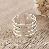 Sterling silver wrap toe ring, 'Trendy Exoticism' - Polished Sterling Silver Wrap Toe Ring Crafted in India