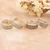 Zehenringe aus Sterlingsilber, (2 Paar) - Blatt- und gestreifte Zehenringe aus Sterlingsilber (2 Paar)