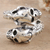 Men's sterling silver wrap ring, 'Fierce Souls' - Sterling Silver Wrap Ring with Skull Motifs