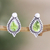 Peridot button earrings, 'Fortune Drops' - Sterling Silver Button Earrings with Faceted Peridot Stones (image 2) thumbail