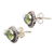 Peridot button earrings, 'Fortune Drops' - Sterling Silver Button Earrings with Faceted Peridot Stones (image 2d) thumbail