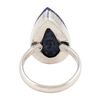 Lapis lazuli cocktail ring, 'Wise Universe' - Sterling Silver Cocktail Ring with Lapis Lazuli Gemstone