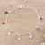 Multi-gemstone charm bracelet, 'Sweet Rainbow Souls' - Sterling Silver Charm Bracelet with Faceted Gemstones (image 2) thumbail