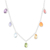 Multi-gemstone charm necklace, 'Sweet Rainbow Souls' - Sterling Silver Charm Necklace with Faceted Gemstones thumbail