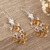 Topaz chandelier earrings, 'Warm Soirée' - Sterling Silver Chandelier Earrings with Topaz Beads