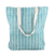 Bolsa de algodón, 'Simple Harmony' - Bolsa de algodón verde azulado con triángulos impresos bloqueados a mano
